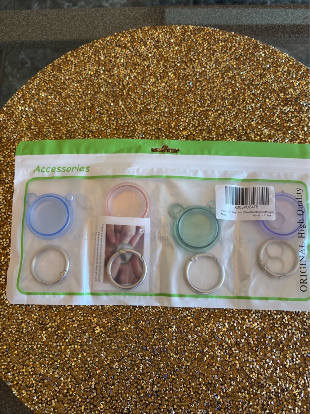 Pastel Multi-Color NWT 4 packs Air Tags cases with rings.